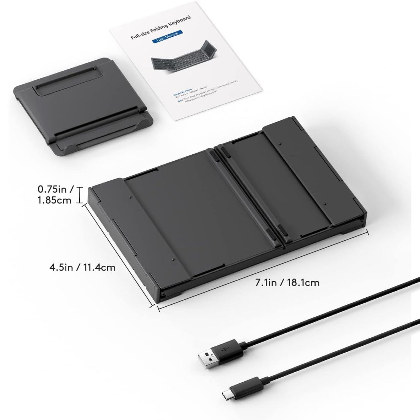 Foldable Bluetooth Keyboard with Touchpad