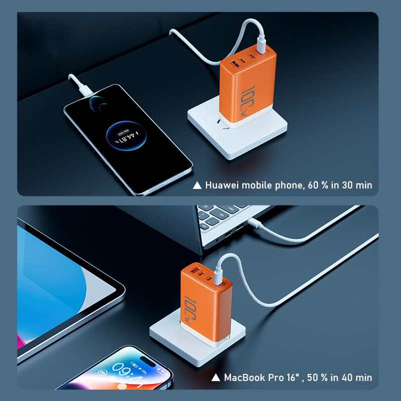 Ultra High-Power Portable Charger - 100W Fast Charging for Multiple Devices