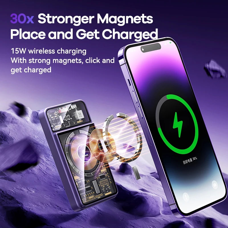 Wireless Power Bank With Cable 10000mAh PD 22.5W Fast Charge