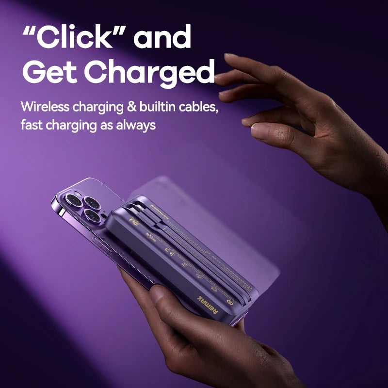 Wireless Power Bank With Cable 10000mAh PD 22.5W Fast Charge