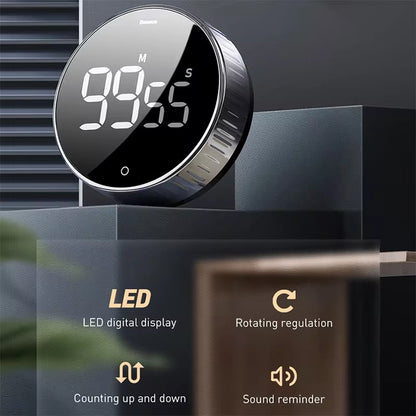 LED digital display, Rotating regulation, Counting up and down, Sound reminder