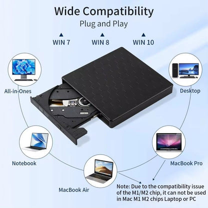 2in1 USB3.0 C Slim External DVD RW CD Writer Drive Burner Reader Player Optical Drives For Laptop PC DVD Burner DVD Portatil