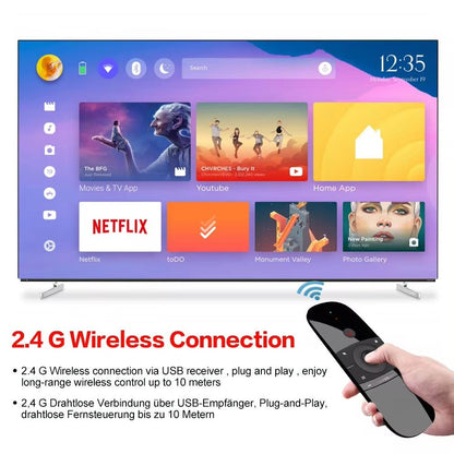 W1 Air Mouse Remote with Gyroscope Mini Keyboard 2.4G Wireless Connection IR Learning Function for TVbox PC Smart TV Pad Project
