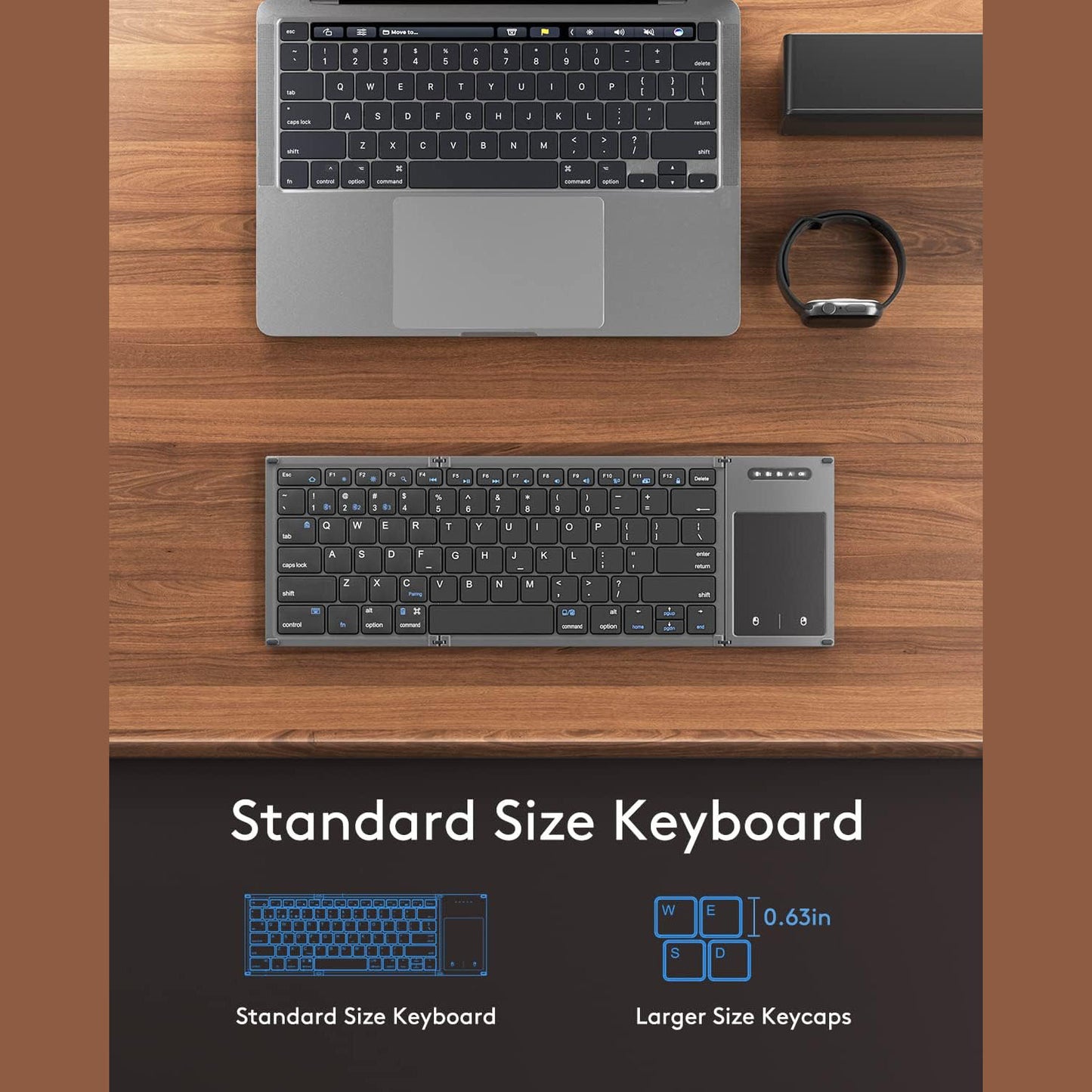 Foldable Bluetooth Keyboard with Touchpad
