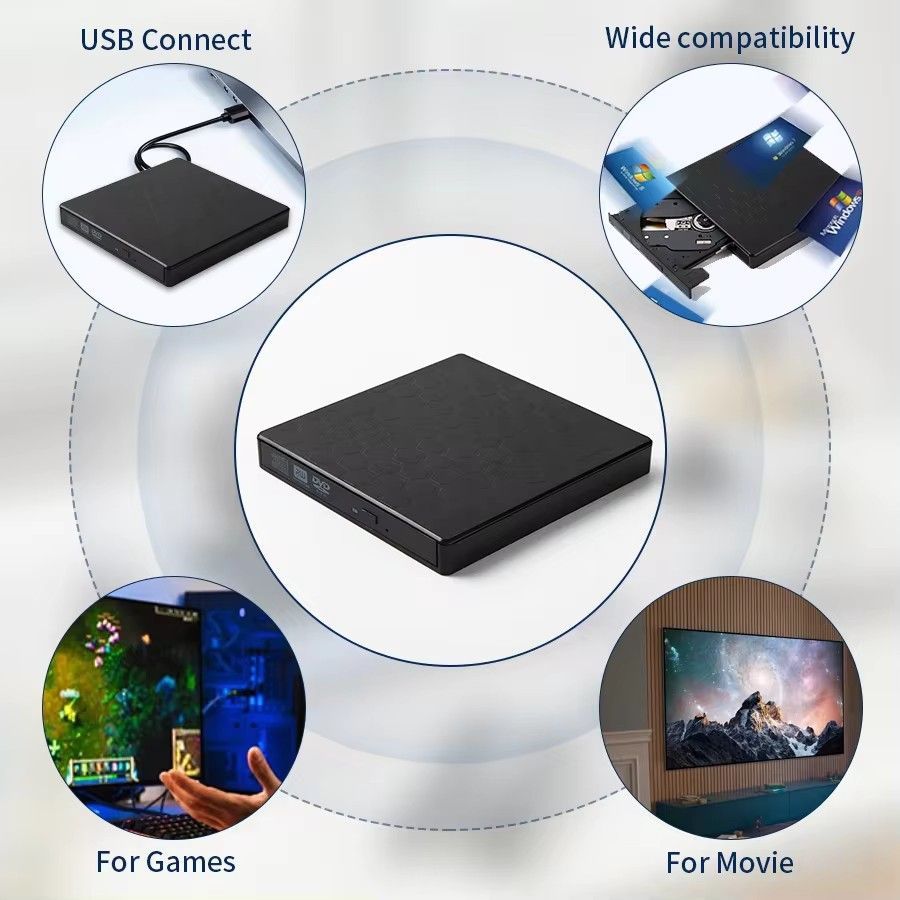 2in1 USB3.0 C Slim External DVD RW CD Writer Drive Burner Reader Player Optical Drives For Laptop PC DVD Burner DVD Portatil