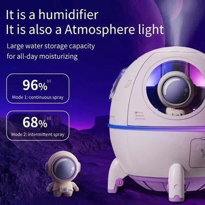 Air Humidifier Portable Astronaut Humidifier 220ml With 7 Colors Night Light Rechargeable Home Aroma Oil Diffuser Gift for Kids