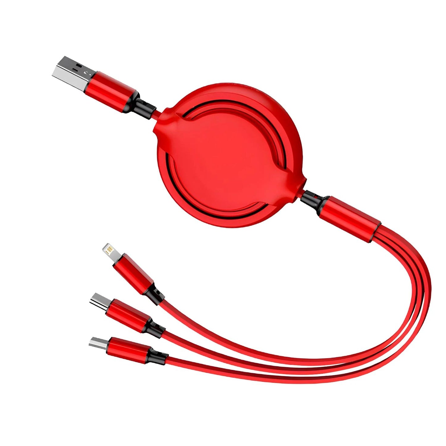 New Retractable 1-to-3 6A super fast charging is suitable for Android TYPE-C Apple braided three-in-one mobile phone data cable