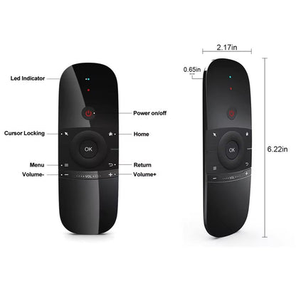 W1 Air Mouse Remote with Gyroscope Mini Keyboard 2.4G Wireless Connection IR Learning Function for TVbox PC Smart TV Pad Project