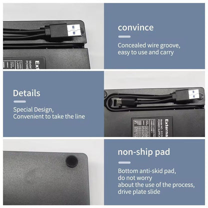2in1 USB3.0 C Slim External DVD RW CD Writer Drive Burner Reader Player Optical Drives For Laptop PC DVD Burner DVD Portatil