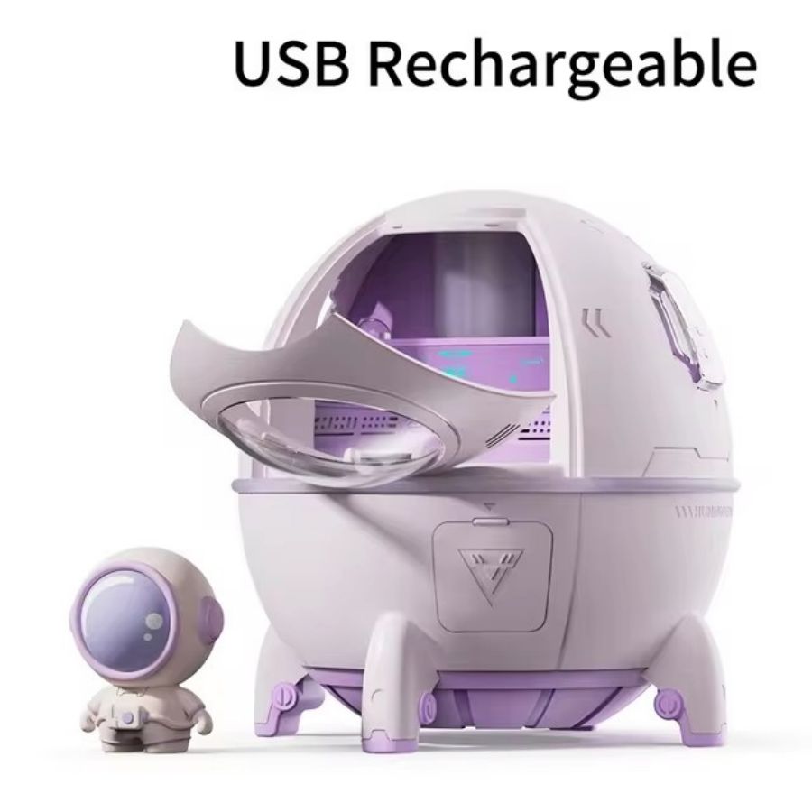 Air Humidifier Portable Astronaut Humidifier 220ml With 7 Colors Night Light Rechargeable Home Aroma Oil Diffuser Gift for Kids