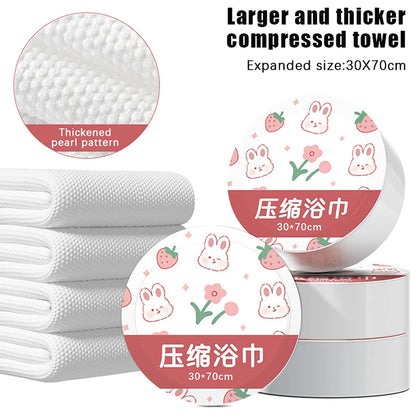 10Pcs Compressed Towel Disposable Bath Towel Enlarged Thickened Cotton Face Towel Individually Wrapped Travelling Hotel Supplies