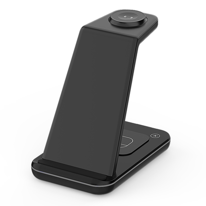 Wireless Charger, 3 in 1 Qi-Certified Fast Wireless Charging Station Stand Dock